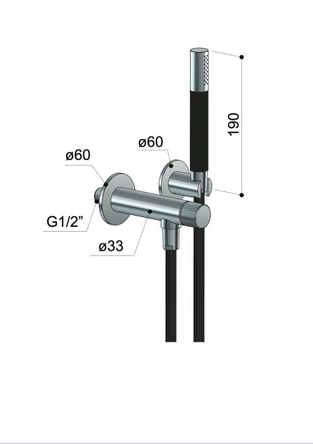 Douchette extérieure murale inox - Boss Wide - WX47C.SK - Fontealta