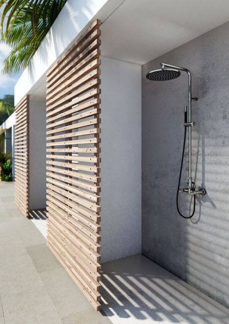 douche extérieure en inox w630.E avec douchette de Fontealta