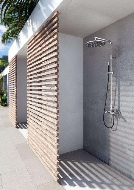 Douche extérieure murale en inox - Classy - W630.E- Fontealta