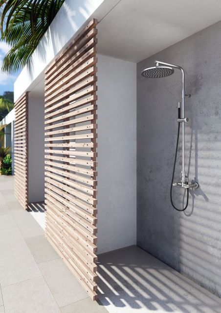 douche extérieure en inox w630.E avec douchette de Fontealta