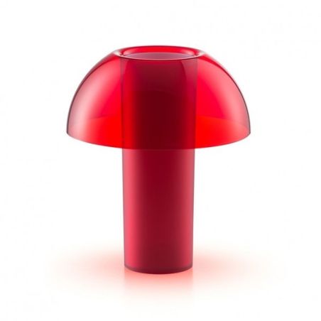 Lampe de table Colette en polycarbonate rouge, S de Pedrali