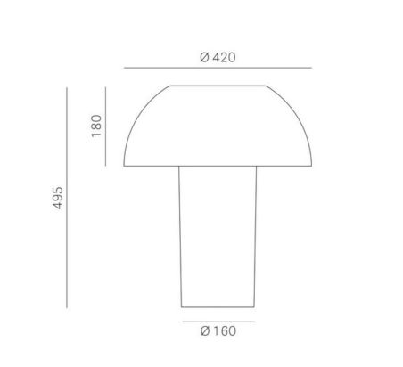 Lampe de table COLETTE en polycarbonate rouge, L de Pedrali