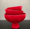 Coupe Strøm Large céramique rouge / Ø 22 cm - Fait main - Raawii