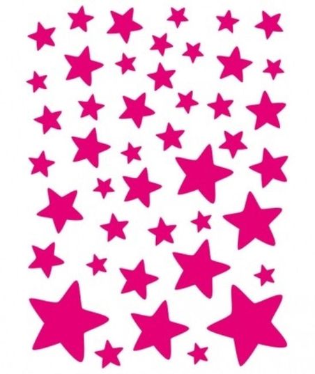 Stickers muraux étoiles rose fluo Lilipinso pour déco