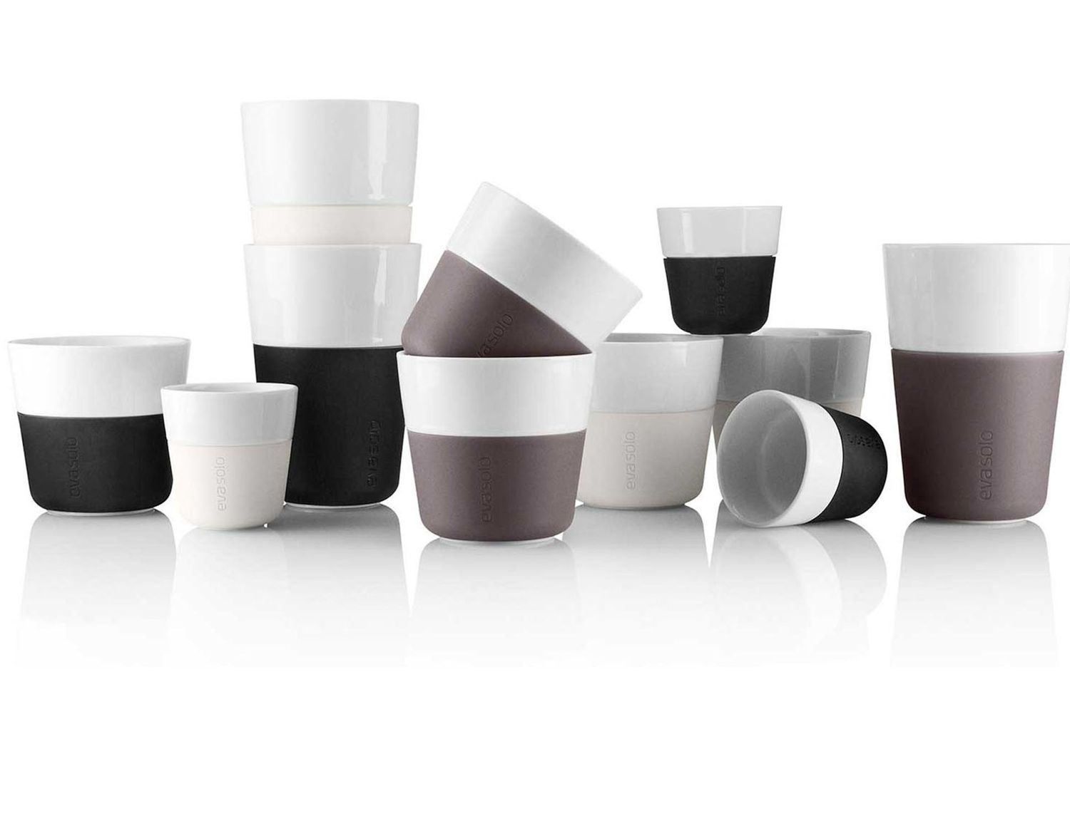 Tasses expresso en porcelaine et fourreau noir Eva Solo