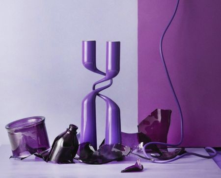 Bougeoir double - violet -Menu