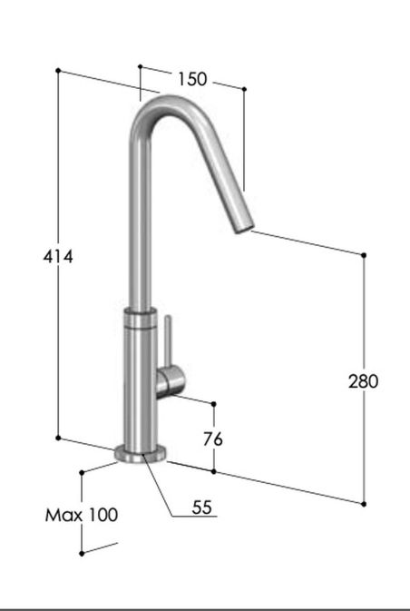 Mitigeur cuisine inox 316 - Waterline - K35.y de Fontealta