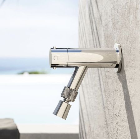 Robinet mural inox avec rince-pieds - Spring - W10 FS L Fontealta