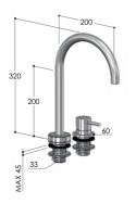 Mitigeur cuisine inox 316 - Waterline - K2M.O de Fontealta