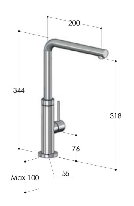 Robinet cuisine inox - Waterline - K35.L - Fontealta Robinet cuisine inox - Waterline - K35.L - Fontealta