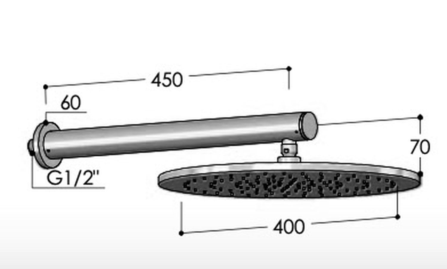 Bras de douche SA40.12 en inox 316 de Fontealta