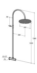 Douche murale extérieure inox - CLUB Large W257C - Fontealta