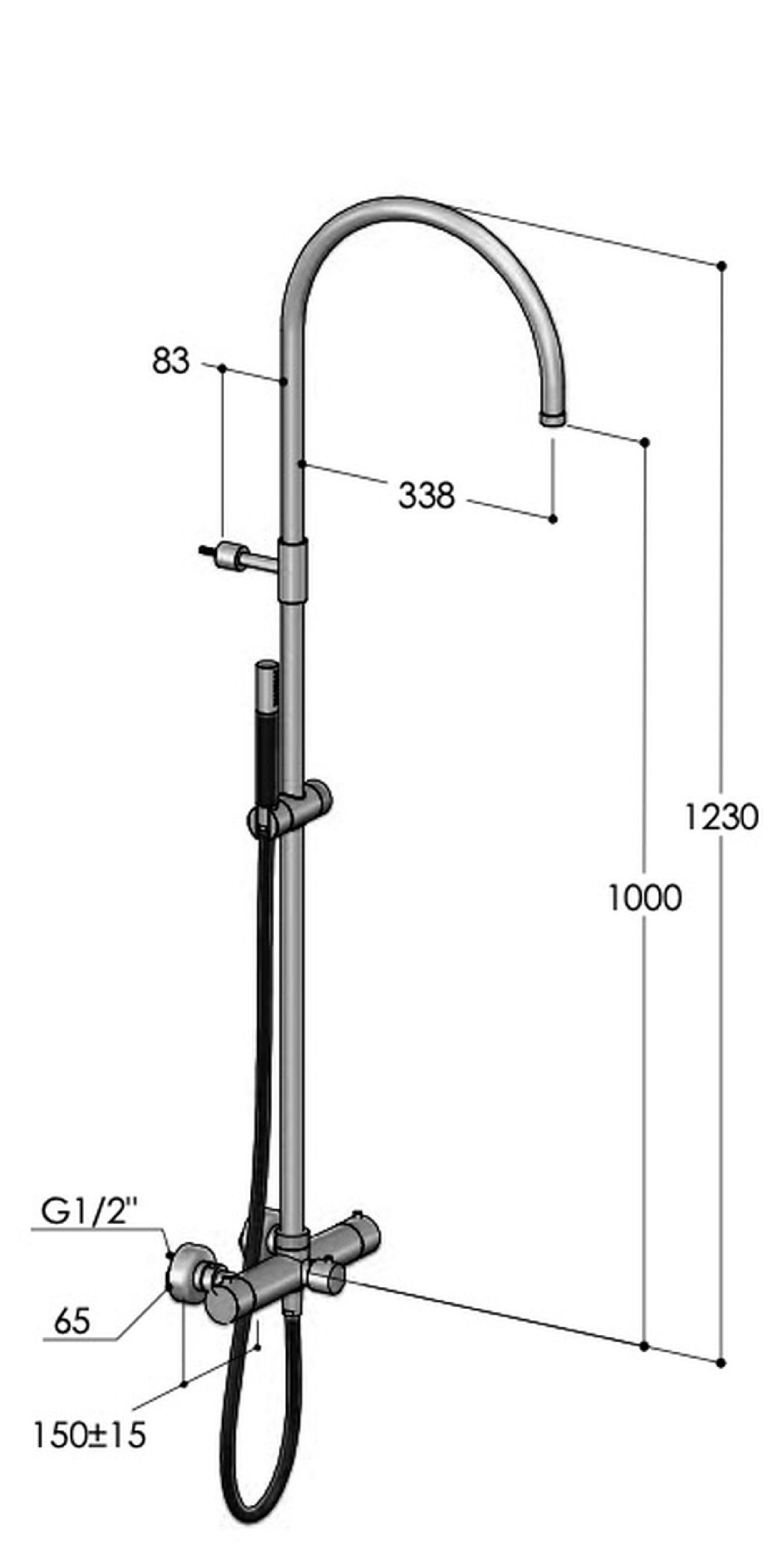 Douche extérieure inox Club W154.E de Fontealta