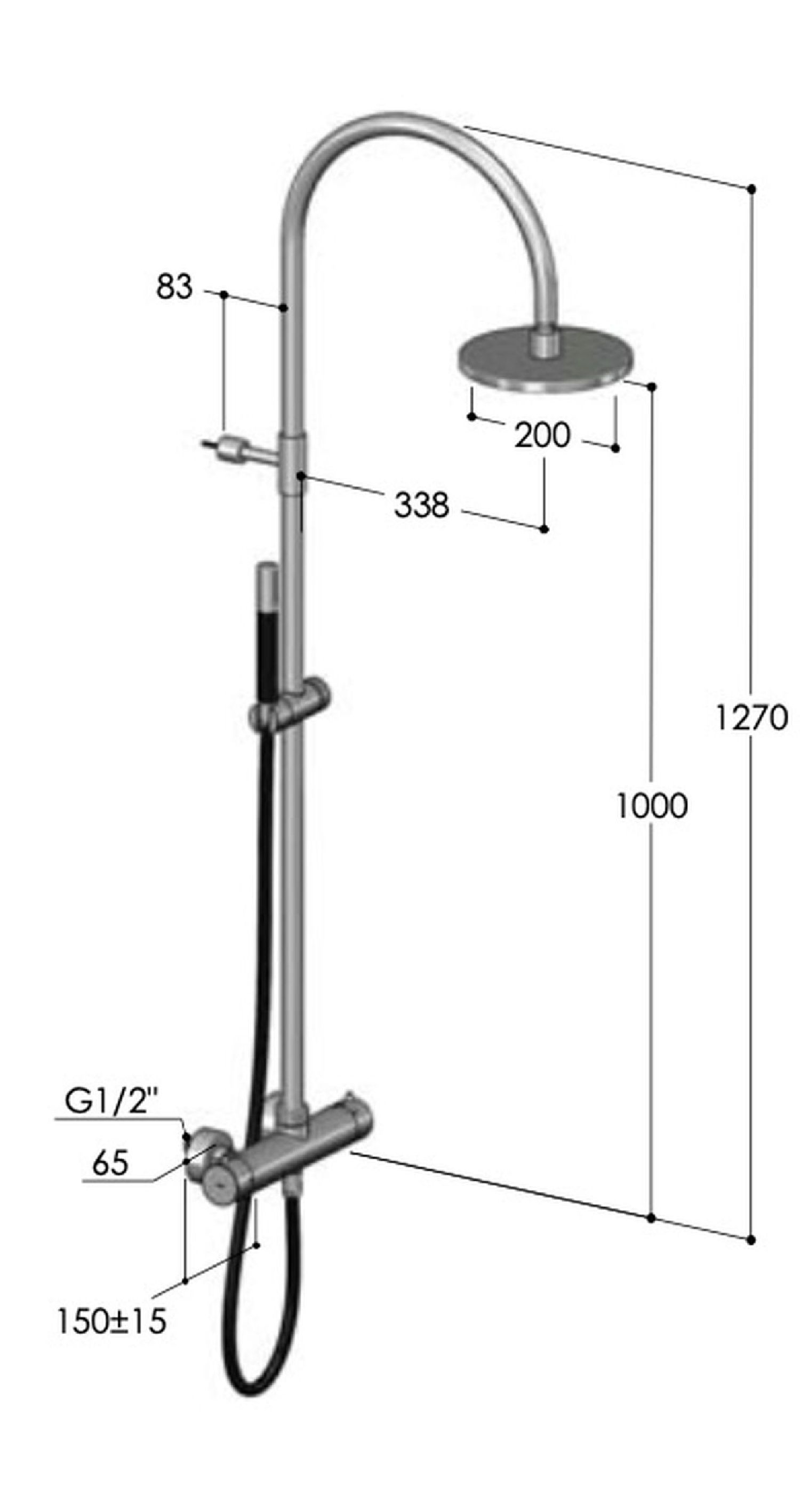 douche murale inox origo w983 avec mitigeur et douchette de Fontealta