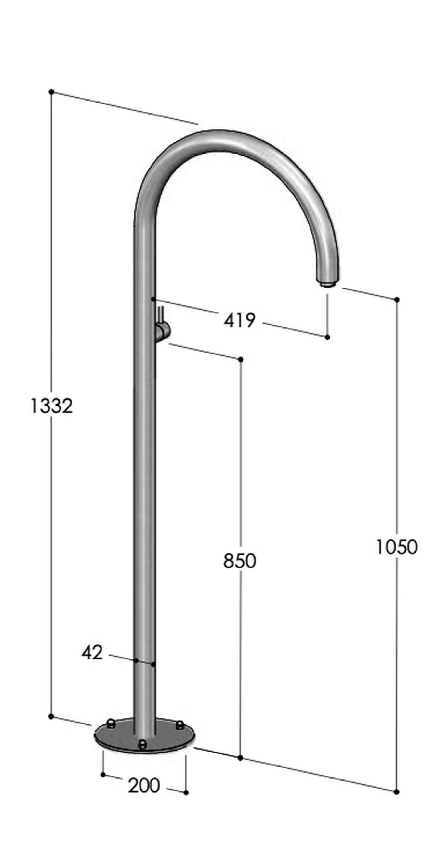 Mitigeur colonne inox 316 pour vasque Origo C40L.M de fontealta Mitigeur colonne inox 316 pour vasque Origo C40L.M de fontealta