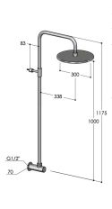 Bras de douche murale extérieure inox - Boss Wide W4X7 - Fontealta
