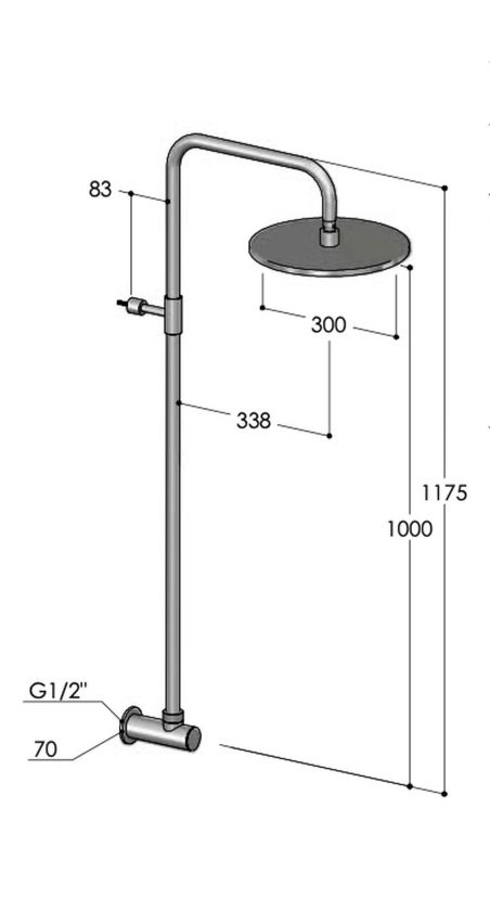 Bras de douche extérieure design en inox Boss W4X7 de Fontealta