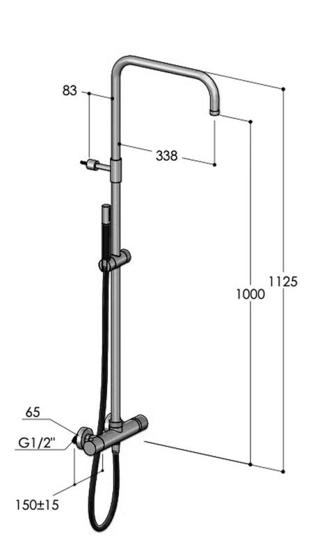 Douche murale extérieure inox - Boss  W34A6.E - Fontealta