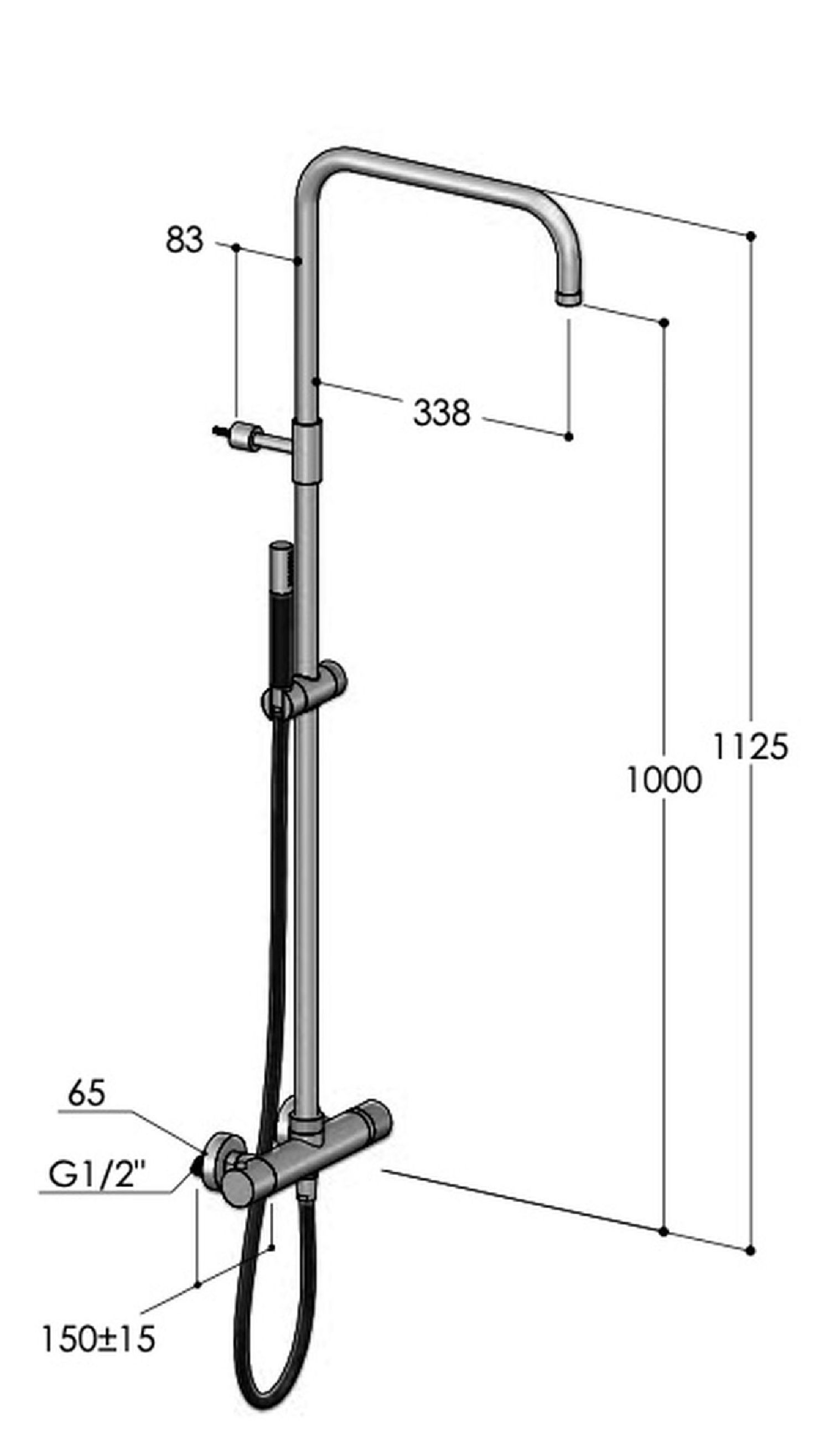 Douche murale extérieure design en inox Boss W34A6.E de Fontealta