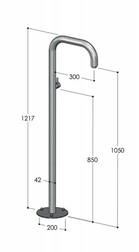 Colonne mitieur inox pour lavabo B40L.M de Fontealta