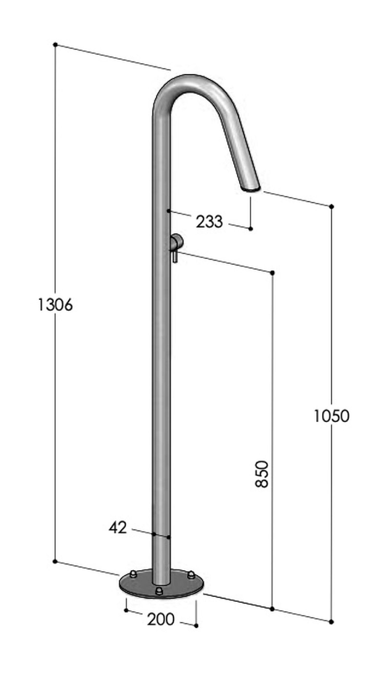 Colonne robinet extérieur de vasque Twiggy CS40 L de fontealta