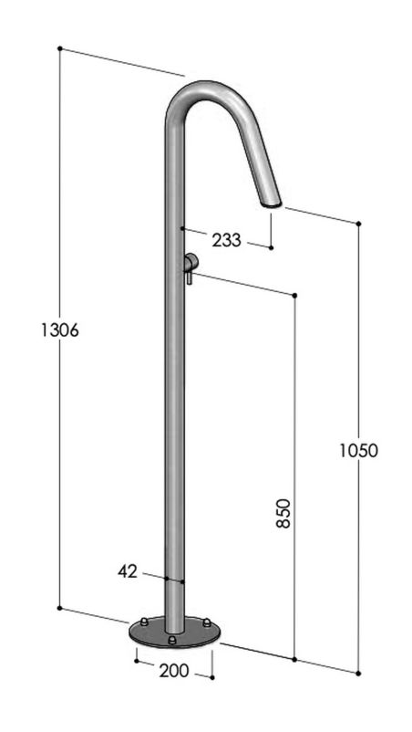 Colonne robinet extérieur de vasque Twiggy CS40 L de fontealta
