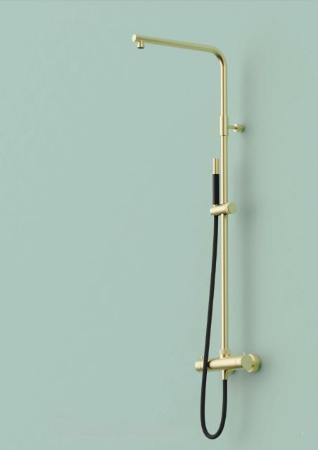 douche extérieure murale en inox W775.E avec douchette de Fontealta