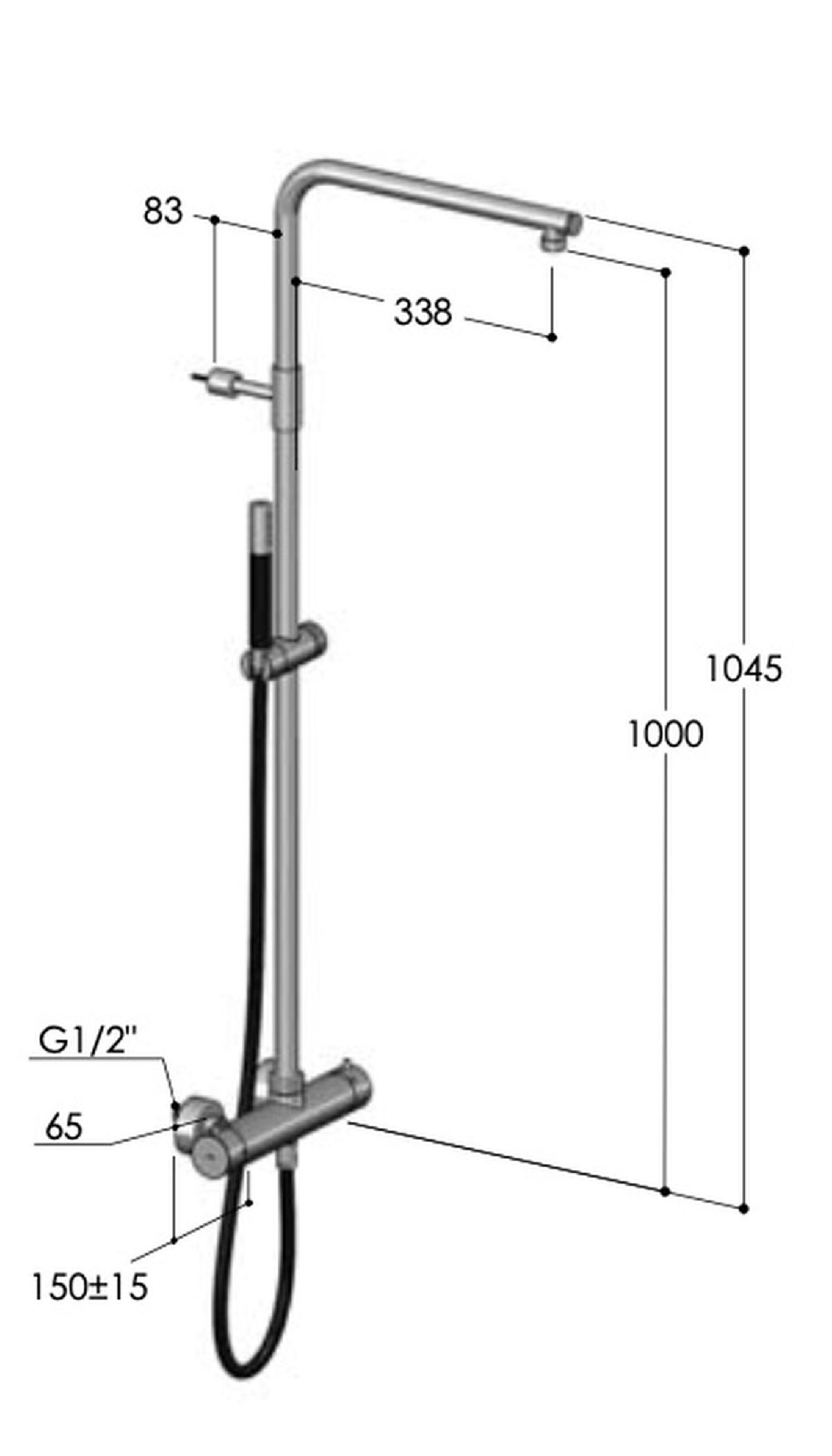 douche extérieure murale en inox W775.E avec douchette de Fontealta