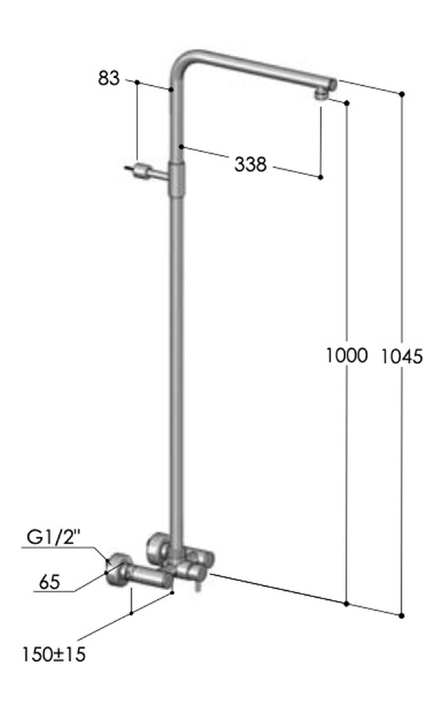 douche extérieure murale en inox W783 avec mitigeur de Fontealta