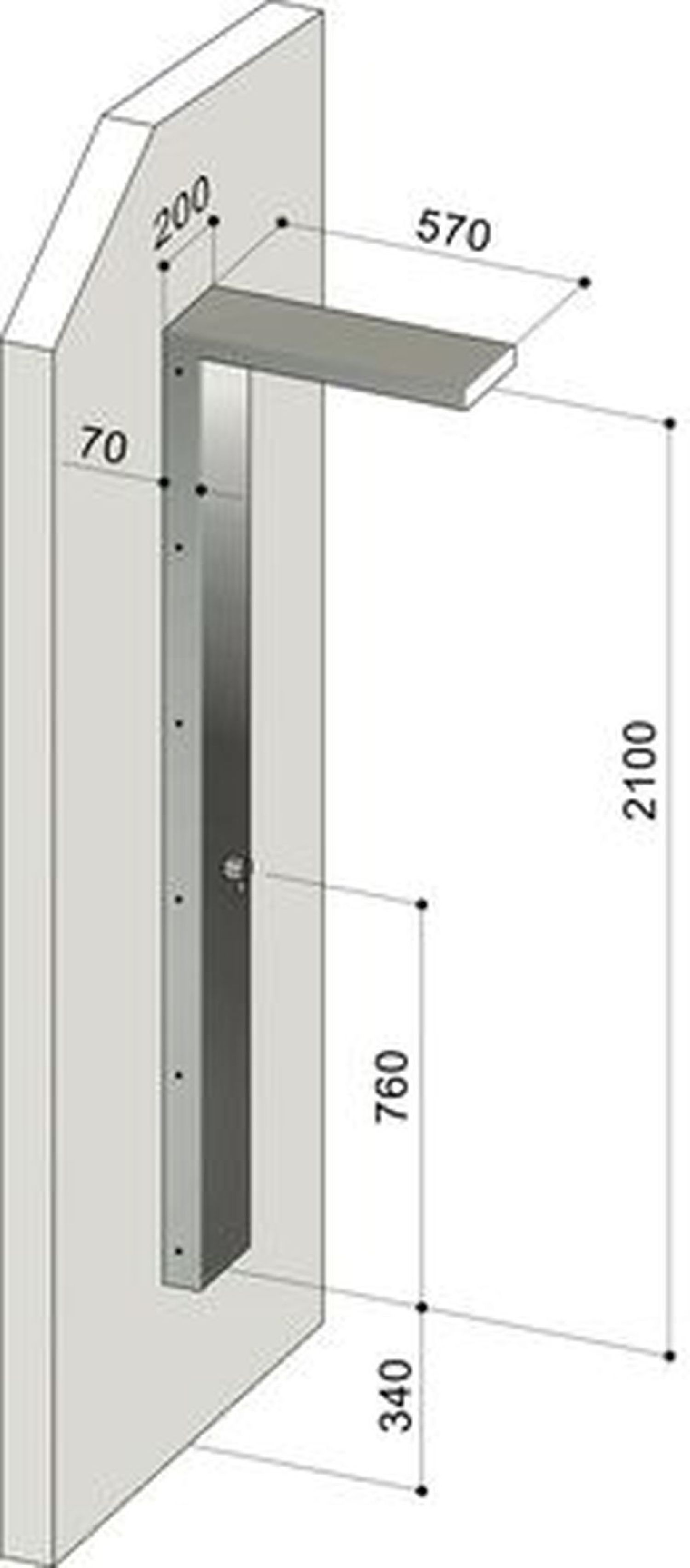 Douche extérieure murale en inox In & Out P22 de Fontealta