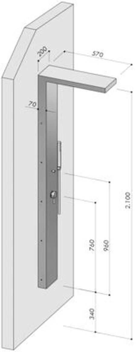 Douche extérieure murale inox - In & Out - P22ME - Fontealta