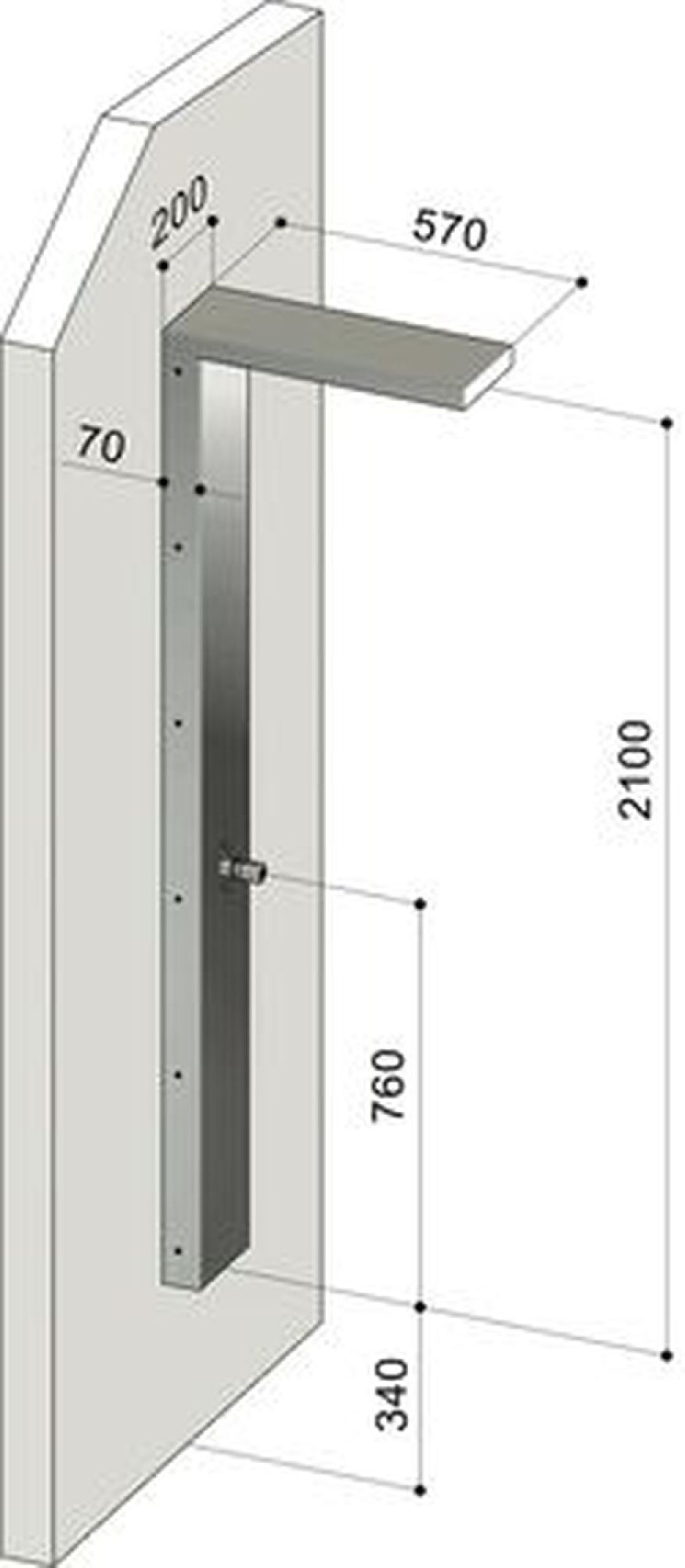 Douche extérieure murale en inox In & Out P22.AST de Fontealta