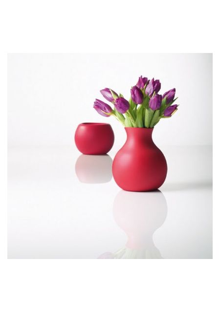 Vase souple en caoutchouc - rouge - H 20 cm - Menu