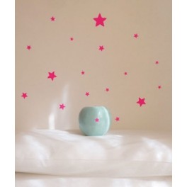 Stickers muraux étoiles rose fluo - Lilipinso